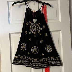 Beautiful Gold and Black embroidered top, NWT